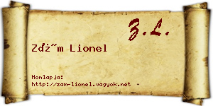 Zám Lionel névjegykártya